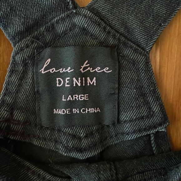 Faded Black Distressed Overalls - Picture 6 of 7